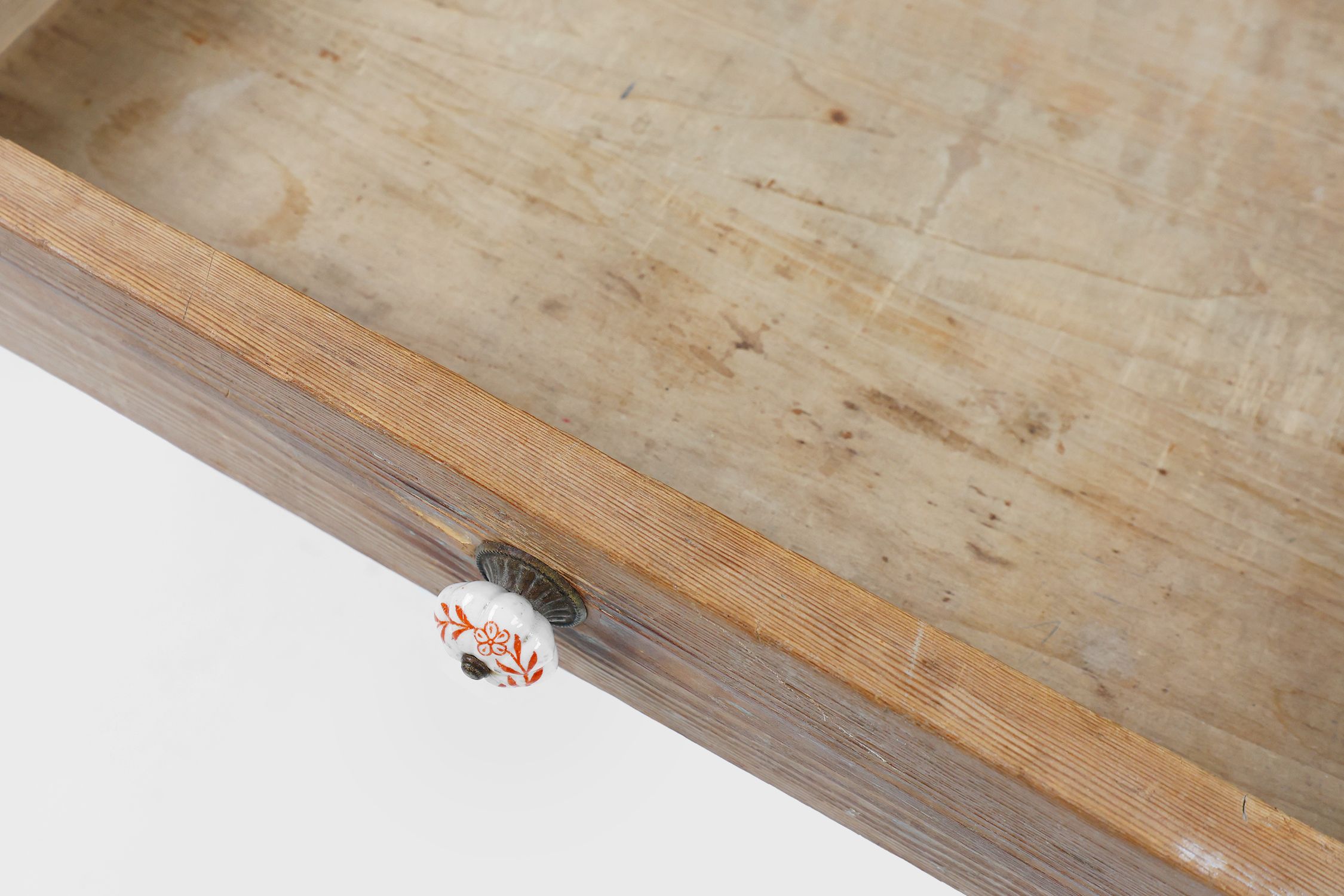 Rustic French pine wood dinner table with zinc top, ca. 1850thumbnail